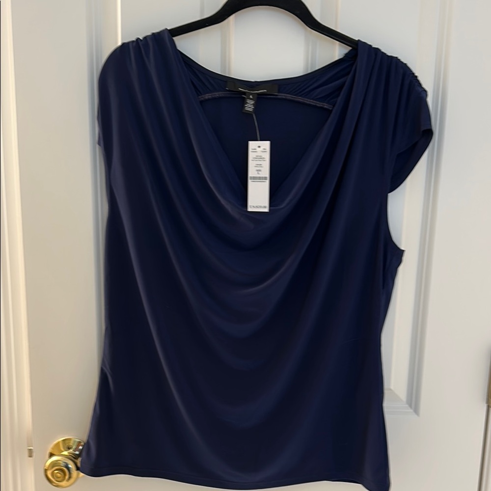 WHBM Matte Jersey Cowl Neck Shell Top